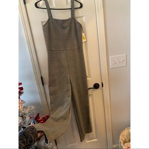 Super Cute Glen Check Black, White, & Brown Romper